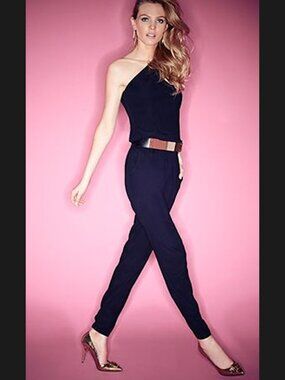 Ramy Brook Size XXS BLACK Lulu One-Shoulder Jumpsuit Msrp $465